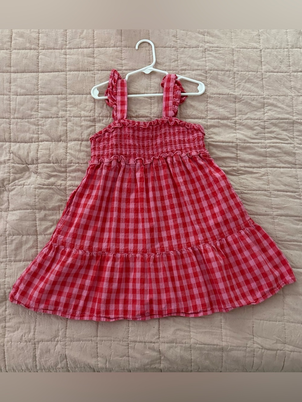Cat & Jack Red Gingham Smocked Sundress